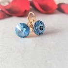 CERCEI tortita cu cristal albastru din zirconiu  placati